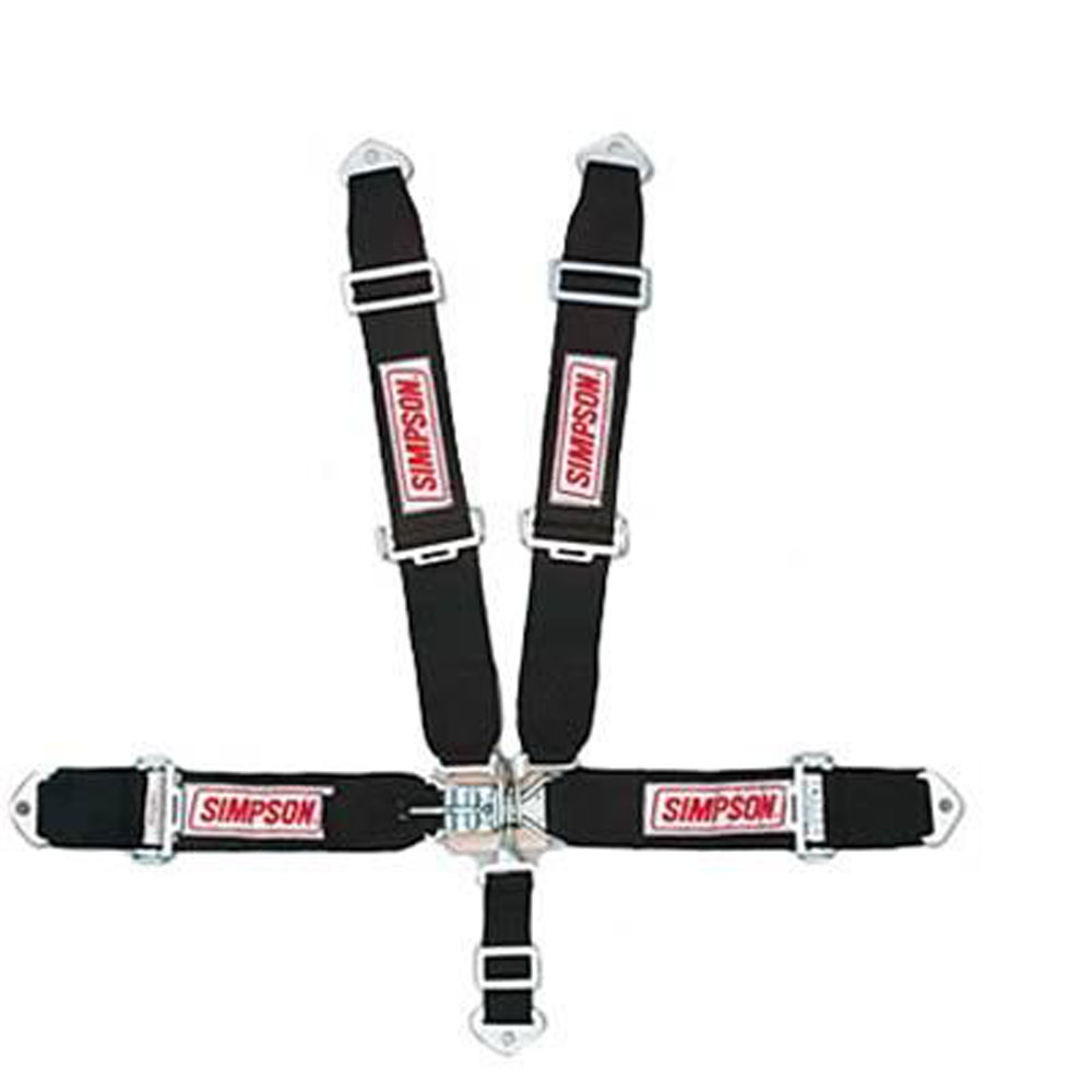 Simpson Seat Belt Harness 29063BK; Sport Latch and Link 3.000 in. Black 5 Point Latch and Link 
