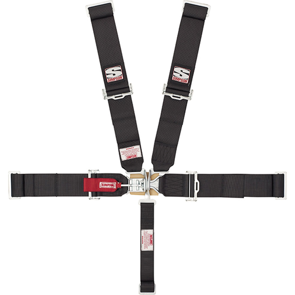 Simpson Seat Belt Harness 29043BK; Sport Latch and Link 5-Ponit 3.000 in. Black 5 Point Latch and Link 