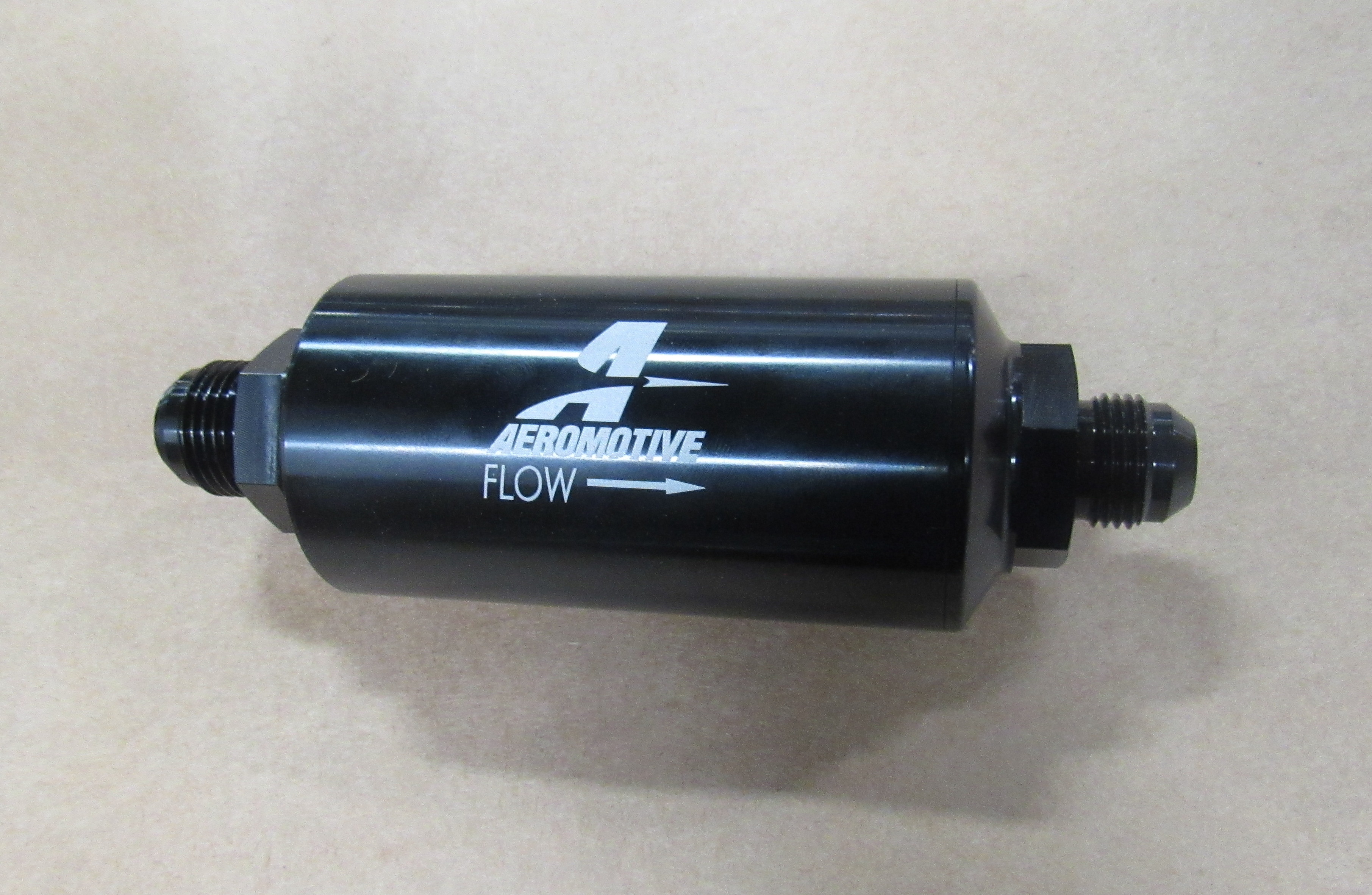 Aeromotive Fuel Filter AER12385; Scratch and Dent -10AN Male 10 Micron Black Anodized Aluminum 