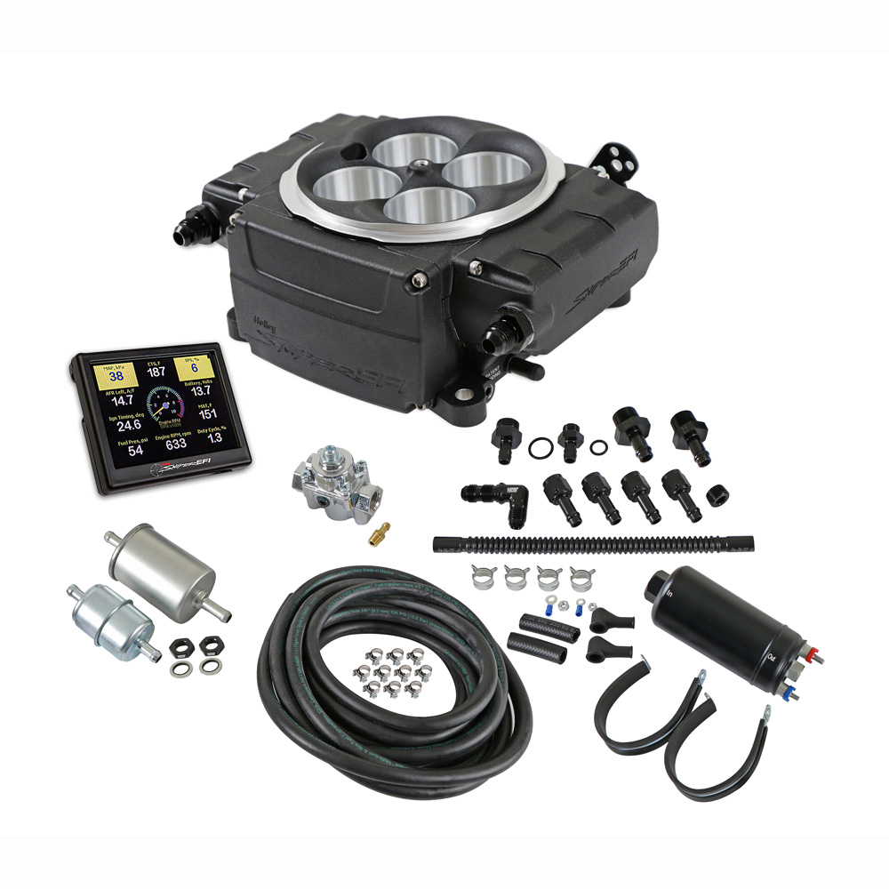 Sniper Fuel Injection System 550-511-3XK; Sniper 2 Master Kit 650 HP Single 4 Barrel 800 CFM Black Aluminum 