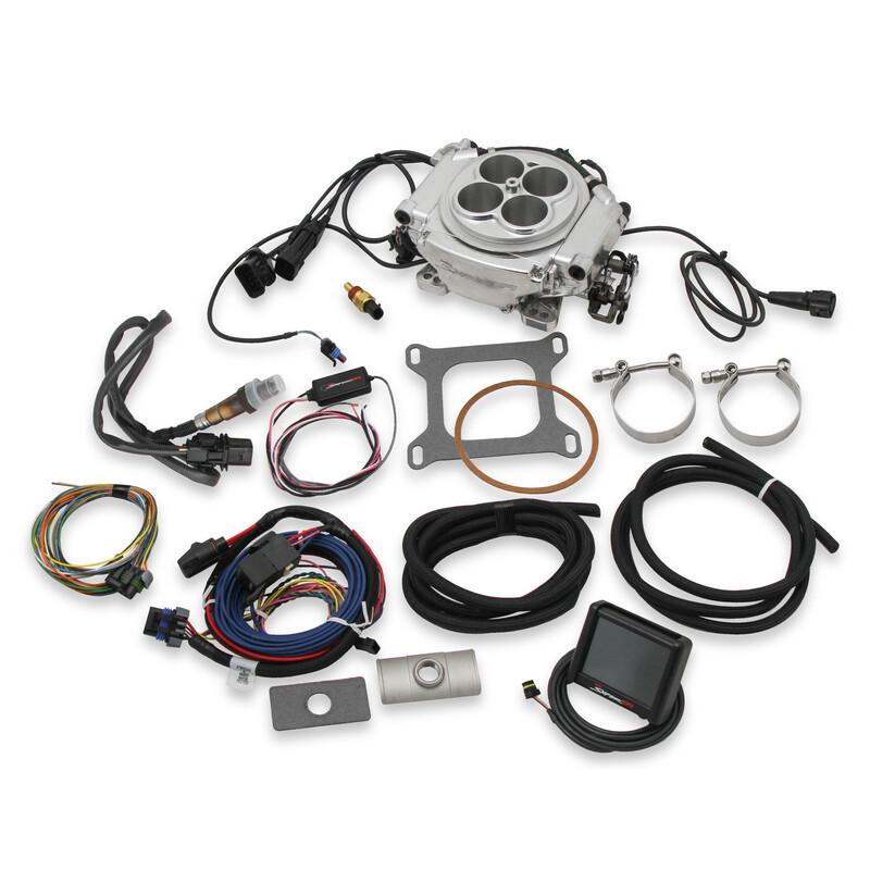 Sniper Fuel Injection System 550-510; 650 HP Self Tuning 650 HP Throttle Body 800 CFM Shiny Aluminum 