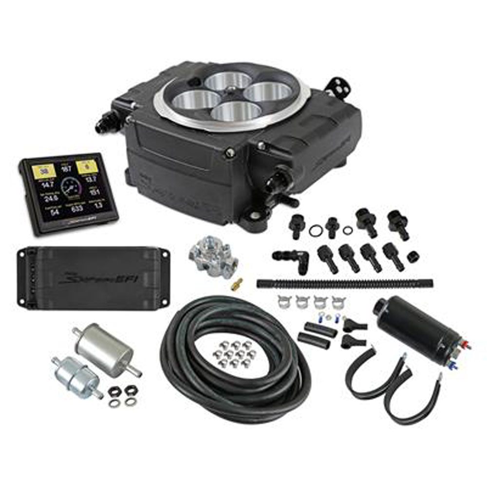 Sniper Fuel Injection System Kit 550-511-3PK; Sniper 2 Master Kit with PDM 650 HP Single 4 Barrel 800 CFM Black Aluminum 