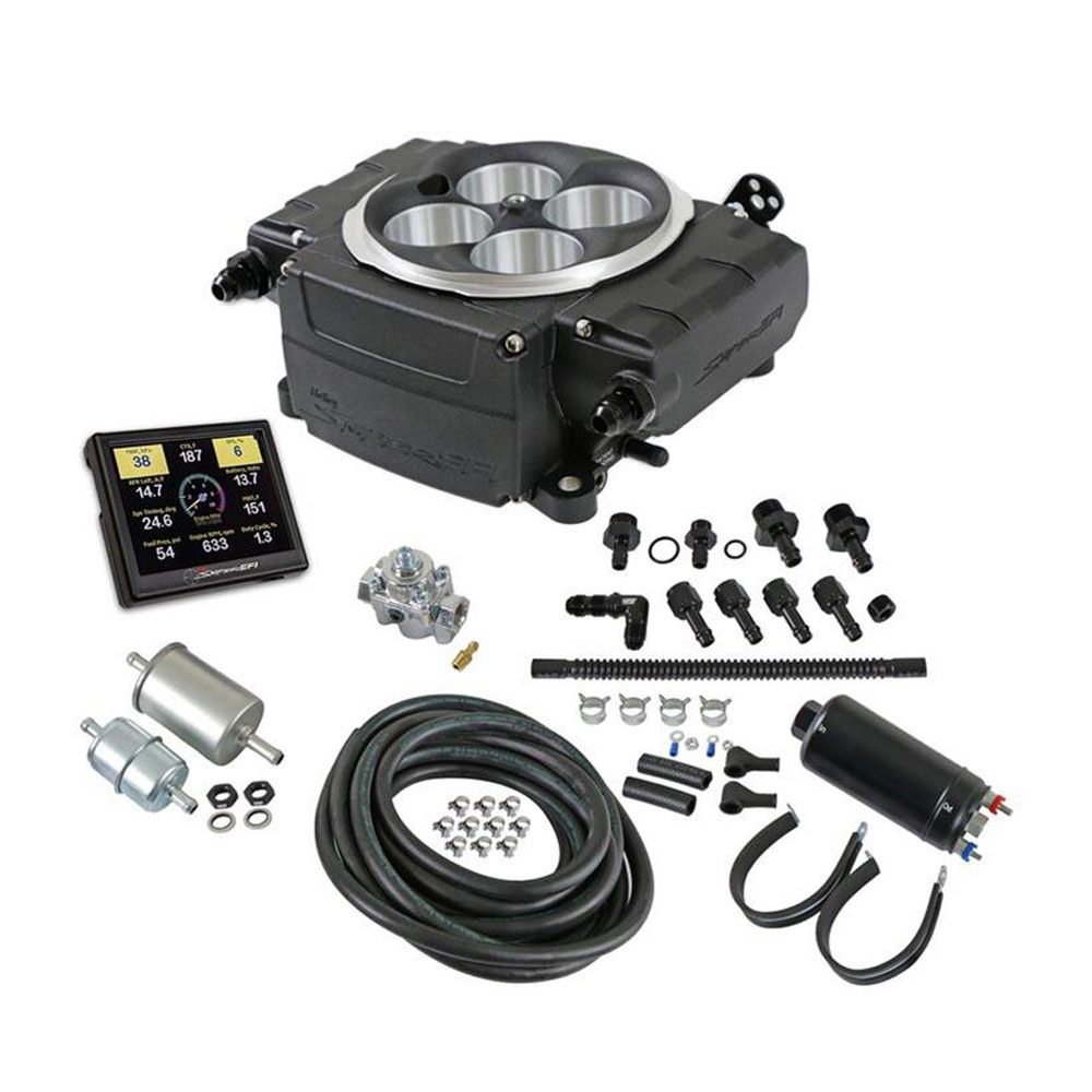 Sniper Fuel Injection System 550-511-3XK; Sniper 2 Master Kit 650 HP Single 4 Barrel 800 CFM Black Aluminum 