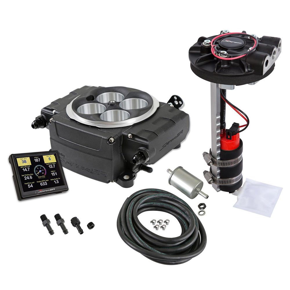 Photo for Sniper Fuel Injection System Kit 550-511-3XR; Sniper 2 with Drop In Module 650 HP Single 4 Barrel 800 CFM Black Aluminum