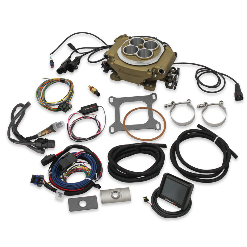 Sniper Fuel Injection System 550-516; 650 HP Self Tuning Throttle Body 800 CFM Classic Gold Aluminum 