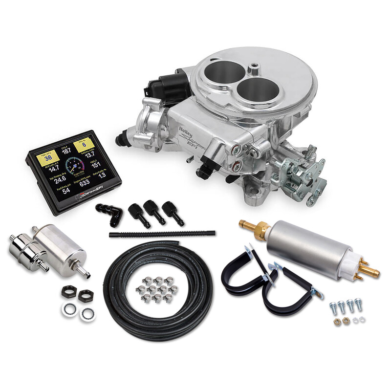 Sniper Fuel Injection System 550-849K; Sniper EFI 2300 Master Kit 350 HP Throttle Body 580 CFM Shiny Aluminum 