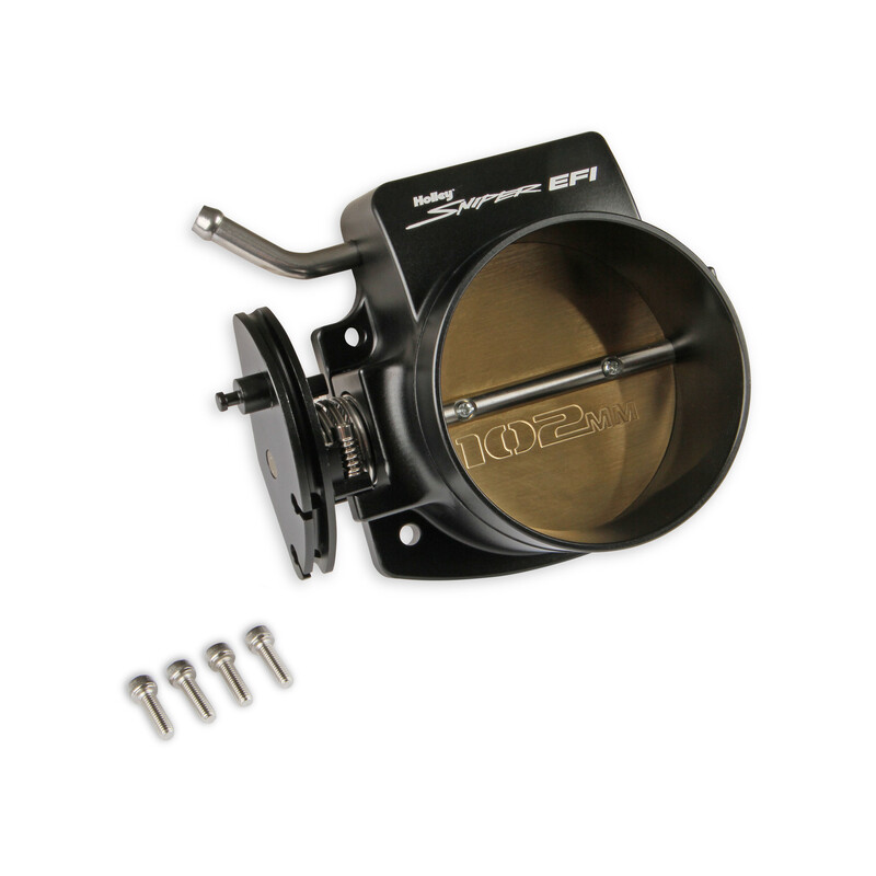 Sniper Fuel Injection Throttle Body 860005-1; Black Anodized Billet Aluminum 4 Bolt for GM LS 