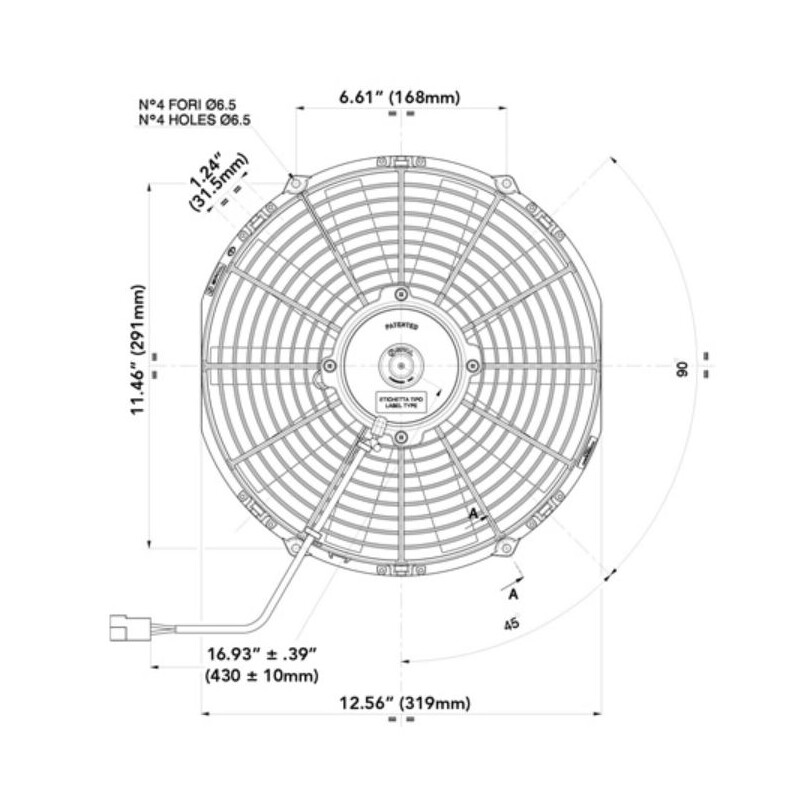 Spal Electric Fan 30100375; Low Profile 867 CFM Electric 12.000 in. Straight 