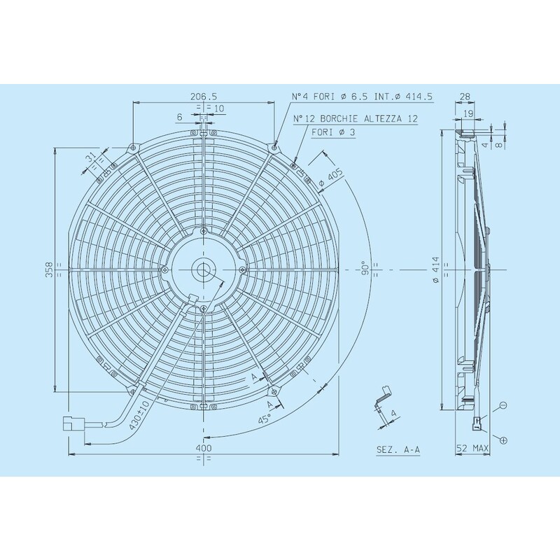 Spal Electric Fan 30100400; Low Profile Straight Blade 1074 CFM Electric 16.000 in. Straight 