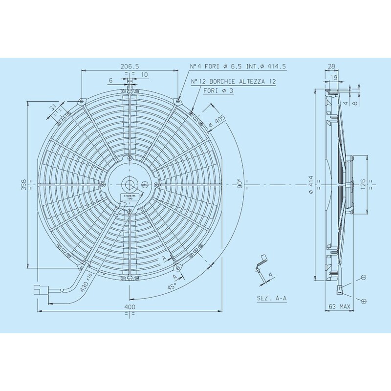 Spal Electric Fan 30101517; Medium Profile 1505 CFM Electric 16.000 in. Straight 