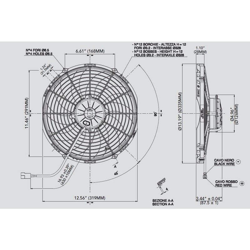 Spal Electric Fan 30102029; High Performance 1451 CFM Electric 12.000 in. Curved 