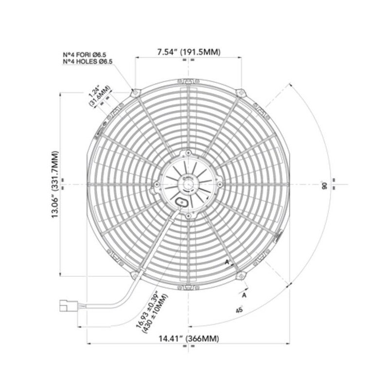 Spal Electric Fan 30102041; High Performance 1623 CFM Electric 14.000 in. Straight 