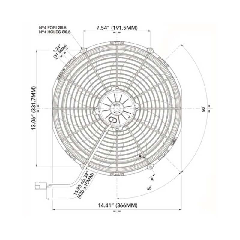 Spal Electric Fan 30102042; High Performance 1864 CFM Electric 14.000 in. Curved 
