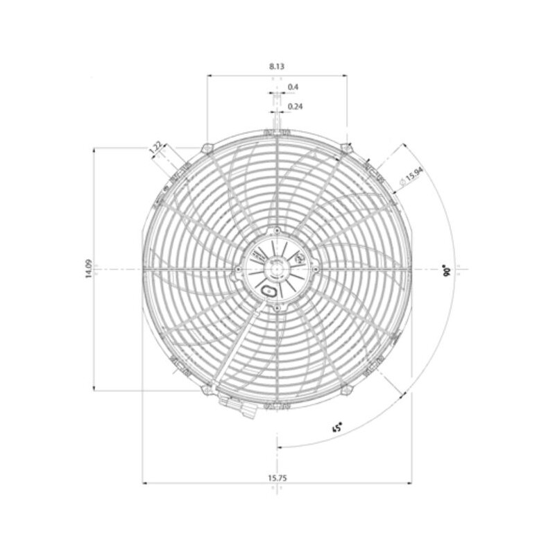 Spal Electric Fan 30102113; Extreme Performance 2500 CFM Electric 16.000 in. Curved 