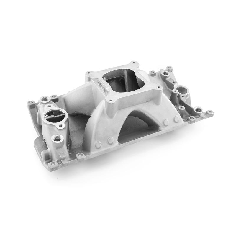 Photo for Speedmaster Intake Manifold 1-147-034; Hi Rise Rectangular Single Plane 3000 to 7500 Satin Aluminum for Chevy SBC Vortec Heads