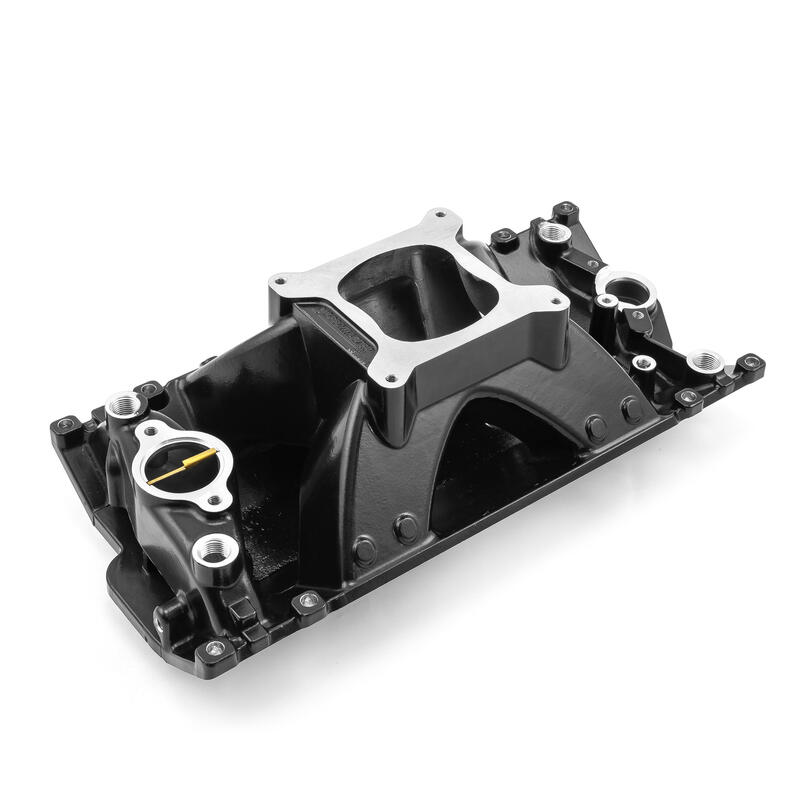Photo for Speedmaster Intake Manifold 1-147-036; Hi Rise Rectangular Single Plane 3000 to 7500 Black Aluminum for Chevy SBC Vortec Heads 