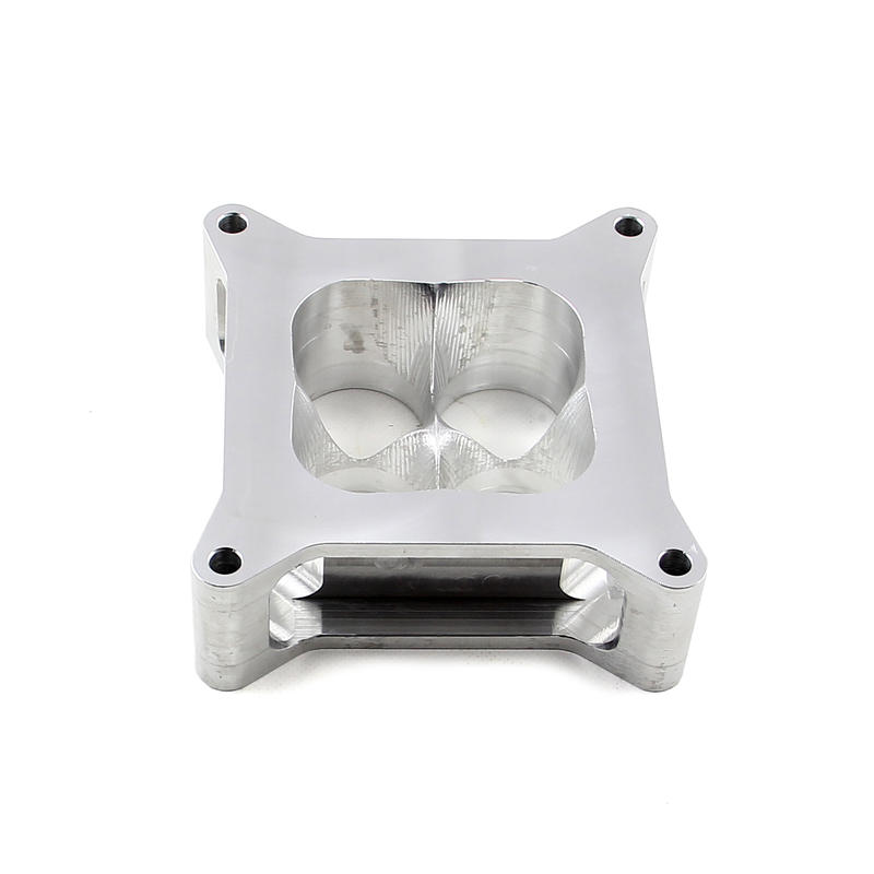 Speedmaster Carburetor Spacer PCE120.1009.01; 4150 Square Bore 2.000 in. 4-Hole Tapered Clear Anodized Aluminum 