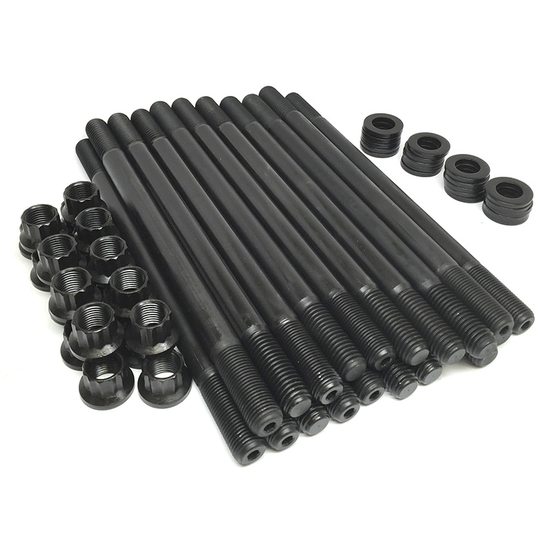 Speedmaster Cylinder Head Stud Kit PCE279.1030; 12-Point Stud Black Oxide 8740 Chromoly for 2003 to 2007 Ford 6.0L Power Stroke 