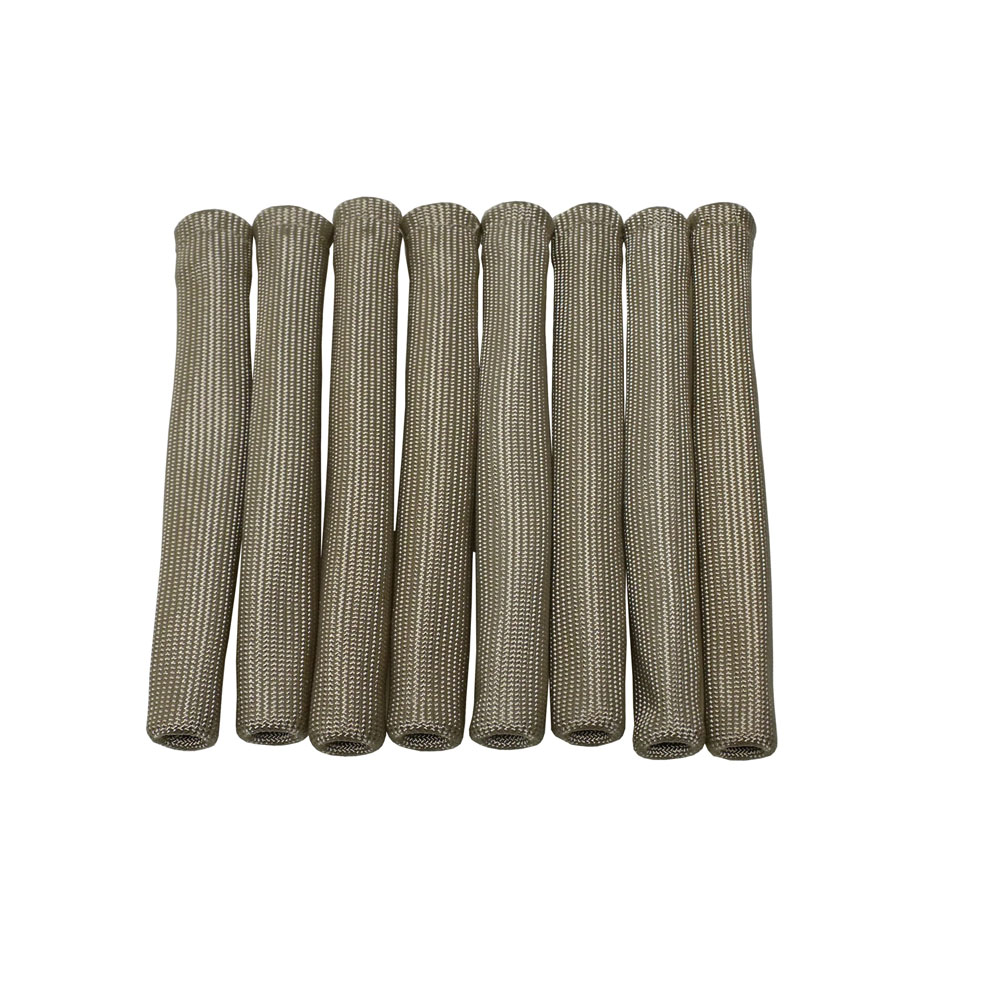 Taylor Cable Spark Plug Boot Heat Sleeve 2528; High Performance 1200 deg. F 0.500 in. 8.000 in. Silver Heat Treated Fiberglass 
