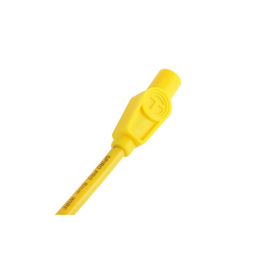 Taylor Cable Spark Plug Wires 73455; Spiro Pro 8mm Yellow Spiral Core Straight HEI/Male and Female/Socket 8 Cylinder 