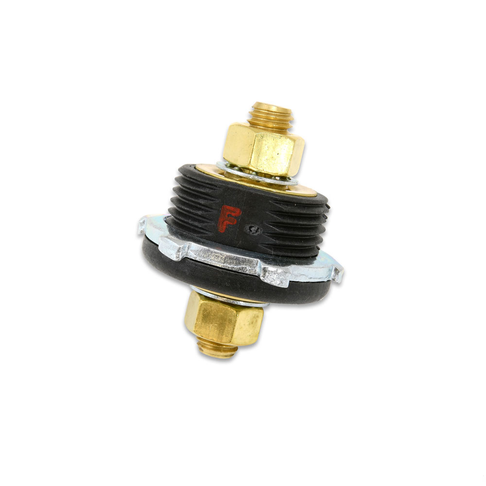 Taylor Cable Battery Cable Connector 21502; Thru Panel Connector Black Plastic Through Panel Brass 