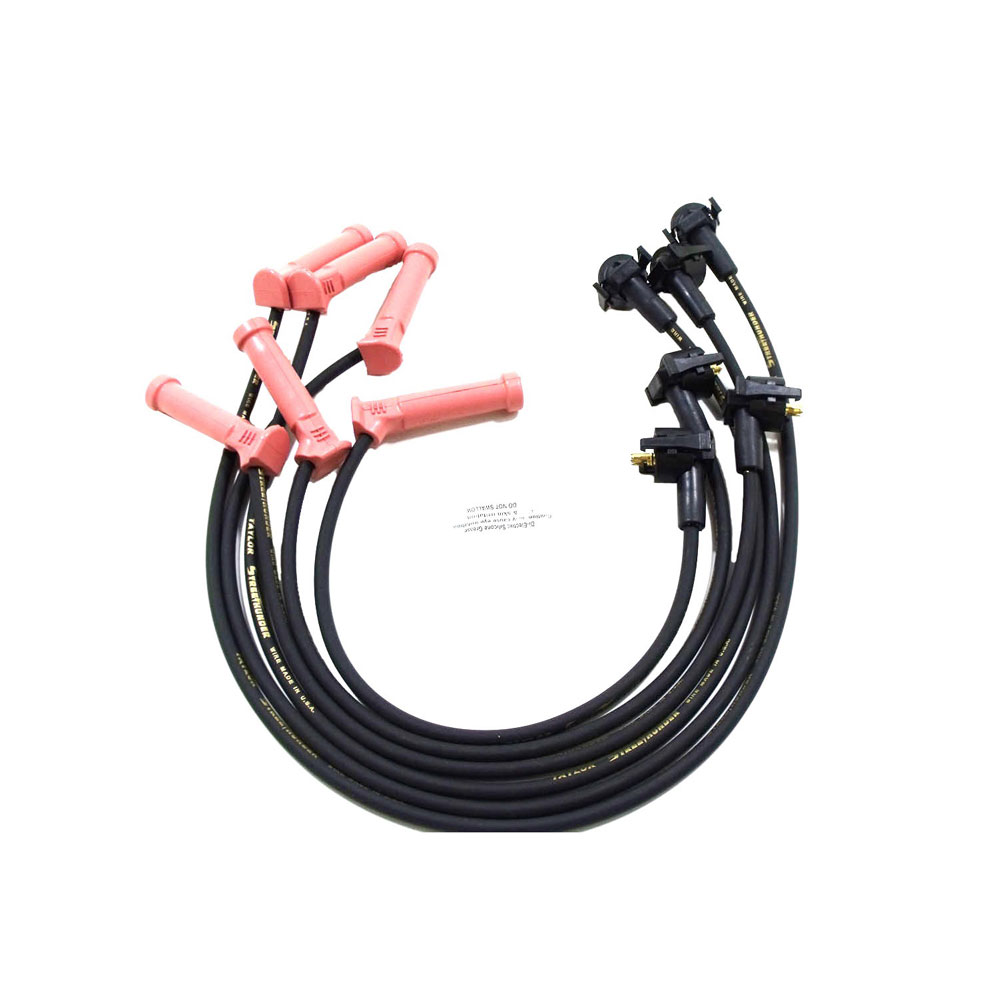 Taylor Cable Spark Plug Wires 53037; Street Thunder 8 mm Black Spiral Core OE Female/Socket for 2005 to 2010 Ford Mustang 4.0L 