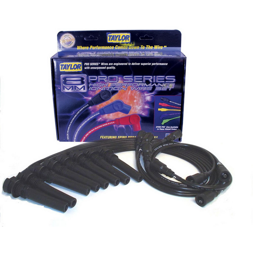 Photo for Taylor Cable Spark Plug Wire Set 72026; Spiro Pro 8mm Black Spiral Core OE Coil Pack for 2003 to 2005 Dodge Ram, Durango 5.7L HEMI