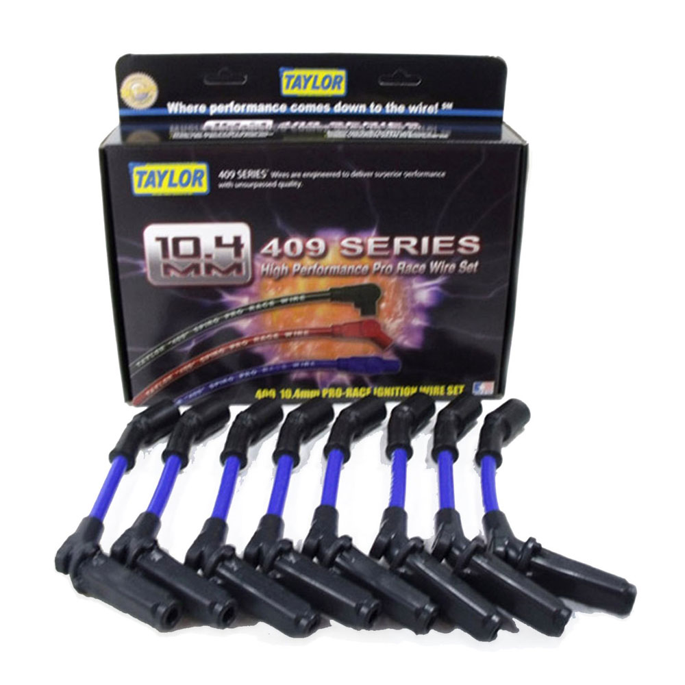 Photo for Taylor Cable Spark Plug Wire Set 79606; 409 Pro Race 10.400 mm Blue Spiral Core OE Coil Pack for 2005 to 2008 GM Trucks, SUVs LS 