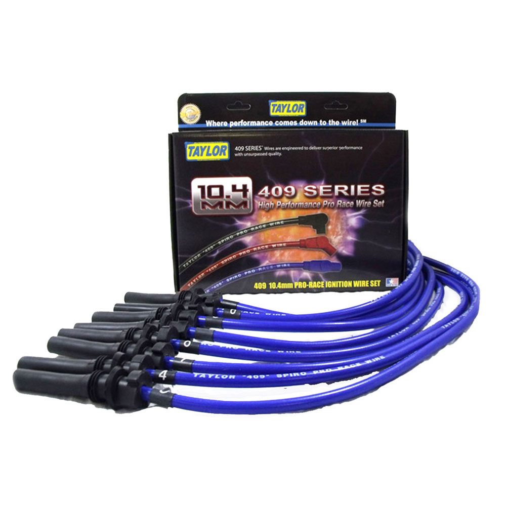 Photo for Taylor Cable Spark Plug Wire Set 79609; 409 Pro Race 10.4mm Blue Spiral Core OE Coil Pack for 2003 to 2005 Dodge Ram 5.7L HEMI