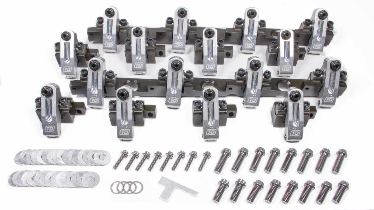 T&D Machine Rocker Arm and Shaft Assembly 3104-170/170; 1.70, 1.70 Steel Aluminum Full Roller for Chevy 396 to 454 