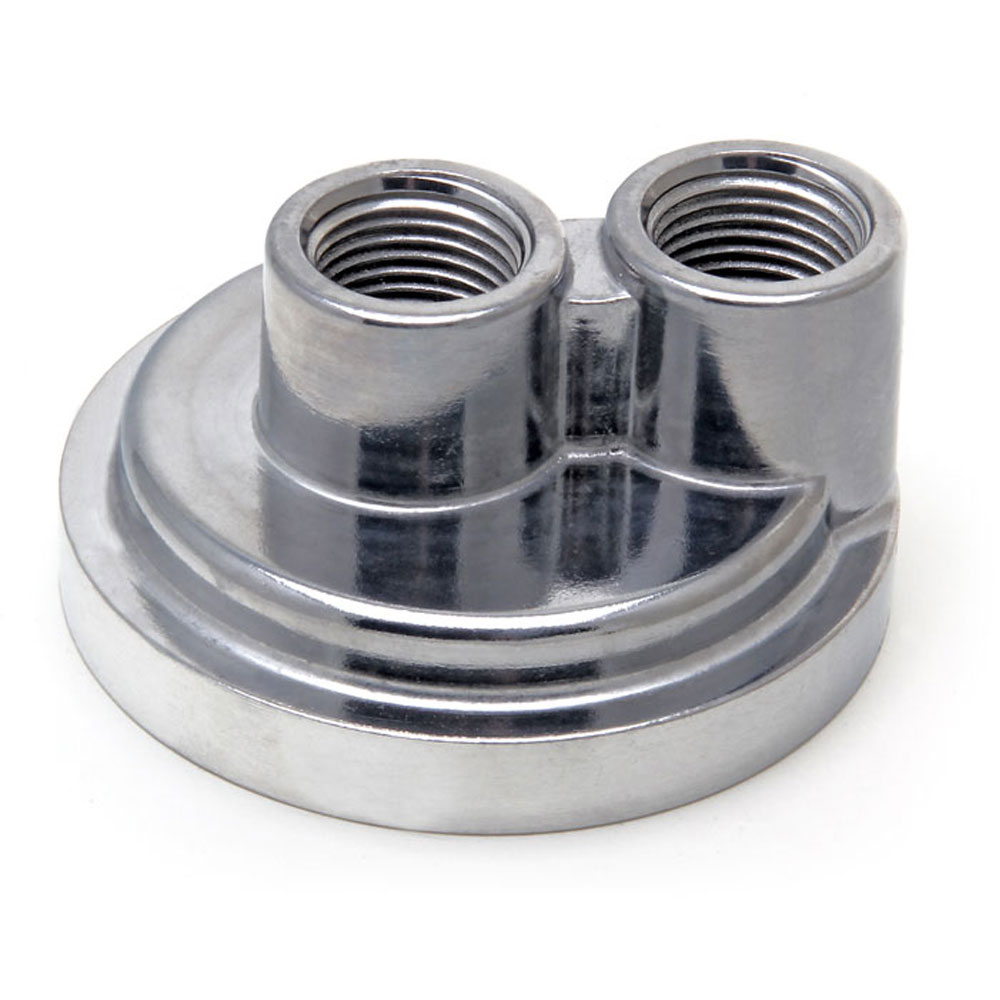 Trans-Dapt Performance Oil Filter Adapter 1022; 13/16 in. -16 Natural Aluminum Remote Adapter 
