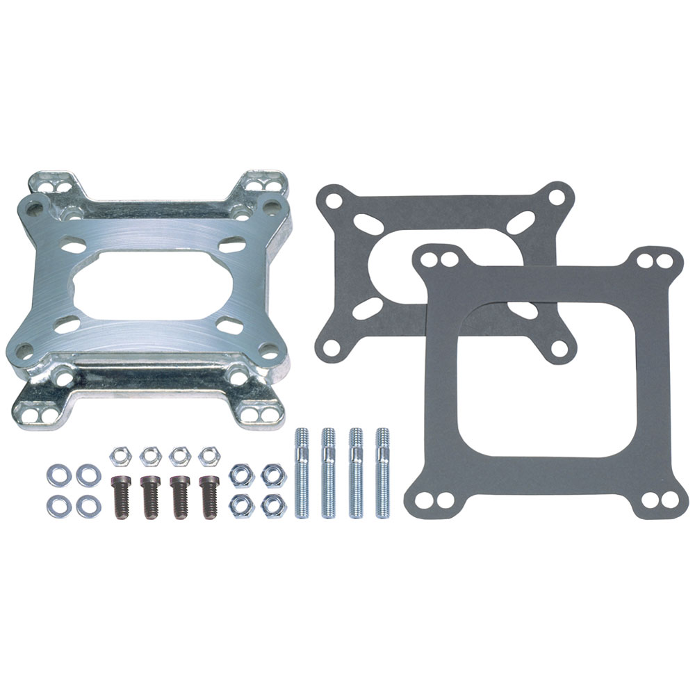 Photo for Trans-Dapt Performance Carburetor Adapter Plate 2065; 4 to 2 Barrel Adapter 0.938 in. Natural Aluminum 2 Barrel Holley, Rochester 4 Barrel Holley, Rochester, Edelbrock