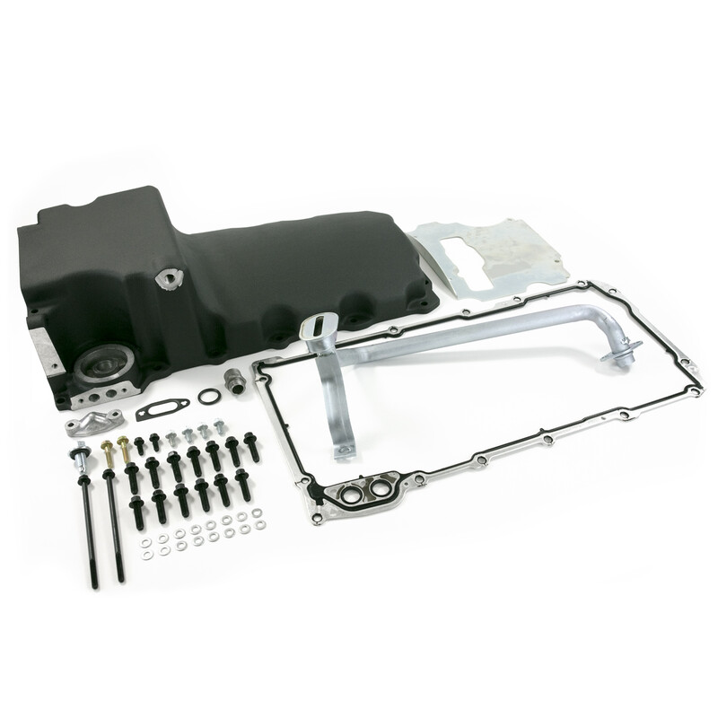 TSP Oil Pan 81074BK; Street, Strip Wet Sump 6 Quart Black for GM LS 