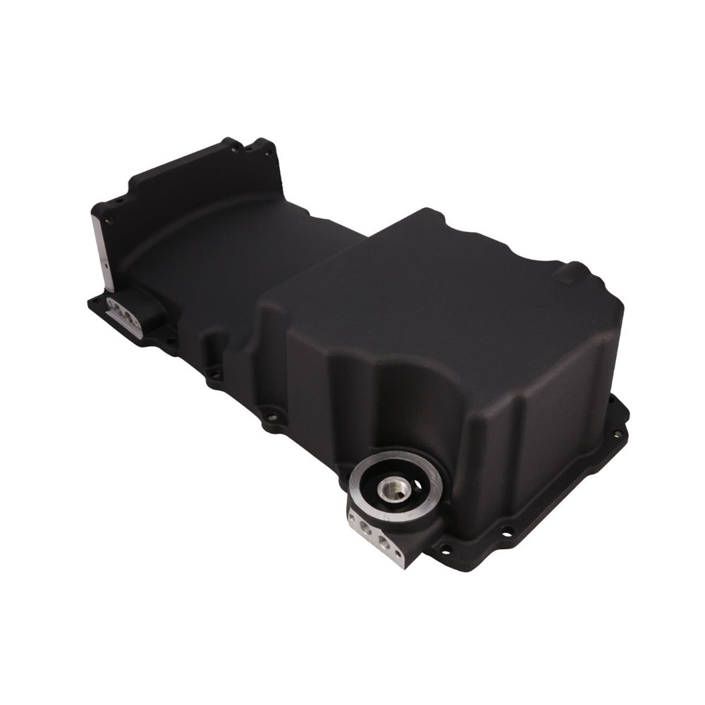 TSP Oil Pan 81076BK; Retro Fit Wet Sump 6 Quart Black for GM LS 