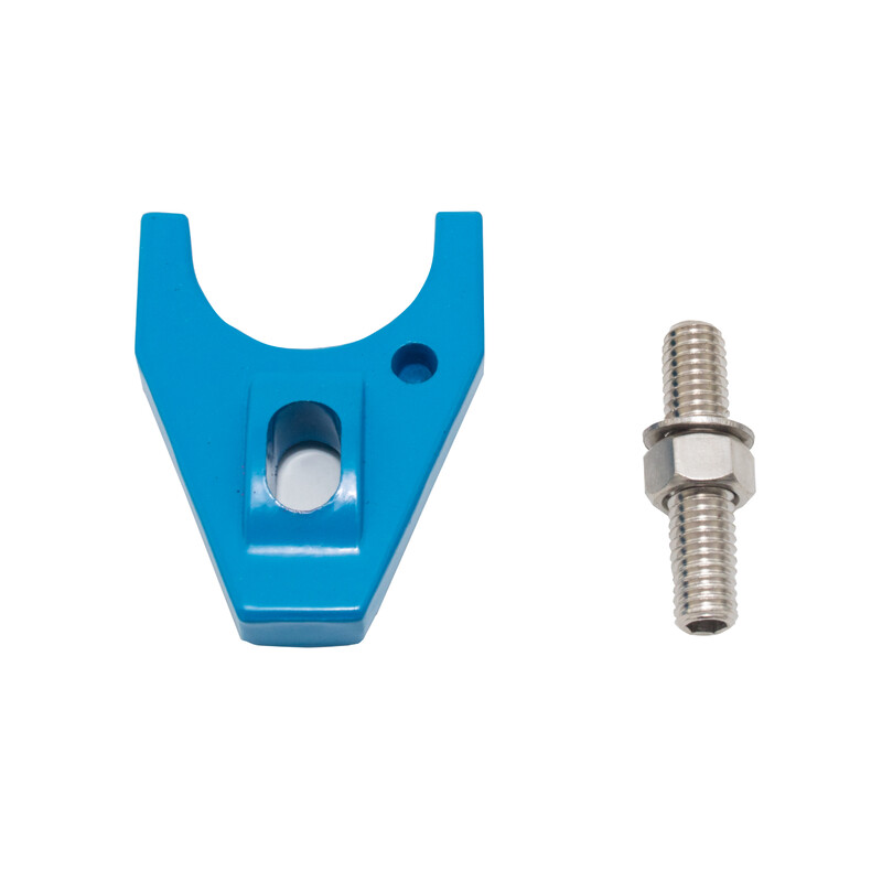 Top Street Performance Distributor Clamp JM6926BL; Billet Aluminum Hold Down Blue Aluminum for Chevy 262 to 400, 396 to 454 