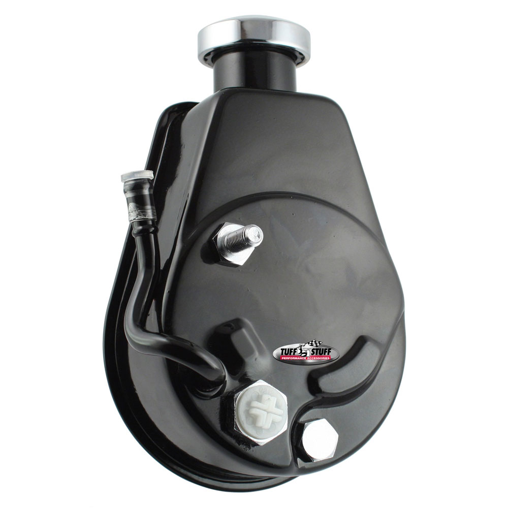 Photo for Tuff Stuff Power Steering Pump 6184B; Saginaw Black Powdercoat Steel Saginaw P Series for 1988 to 1992 Chevy, Pontiac Camaro, Firebird V8