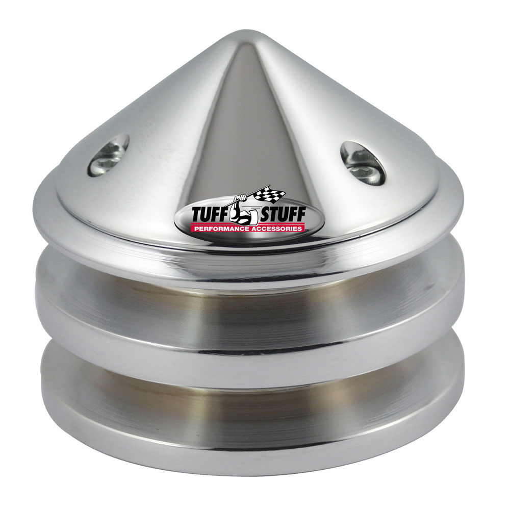Photo for Tuff Stuff Alternator Pulley 7651B; Bullet Nose Polished Billet Steel with Aluminum Nose 2 Groove V-Belt