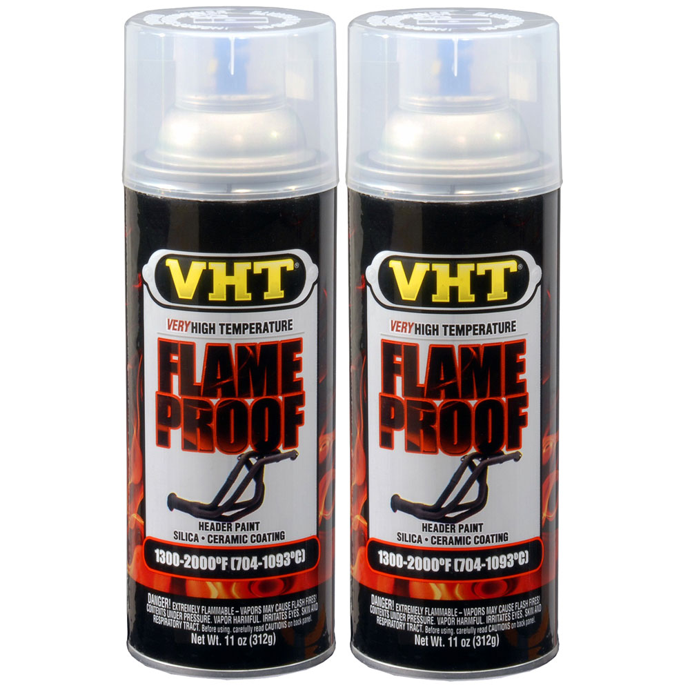 Photo for VHT High Temp Paint SP115(2-PACK); FlameProof 11.0 oz. Aerosol Clear 1300, 2000 deg. F 