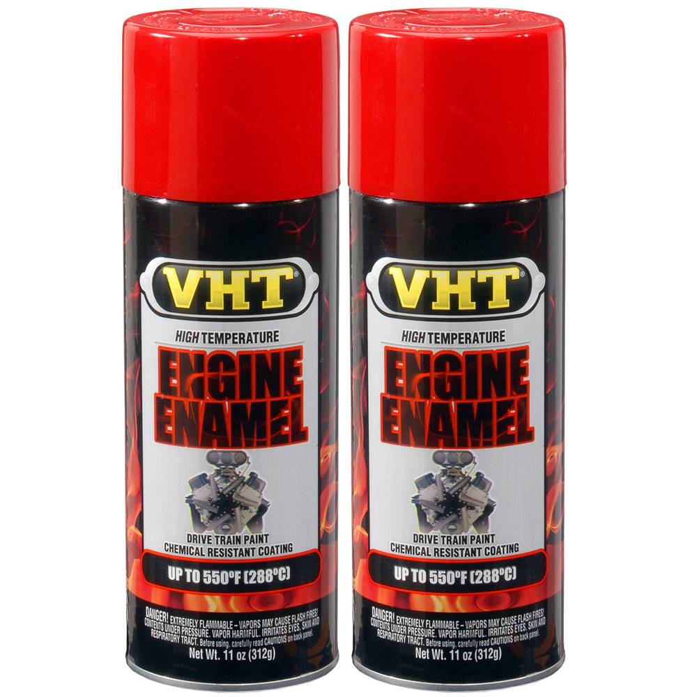 Photo for VHT High Temp Paint SP121(2-PACK); Engine Enamel 11.0 oz. Aerosol Universal Bright Red 550 deg. F Intermittent 