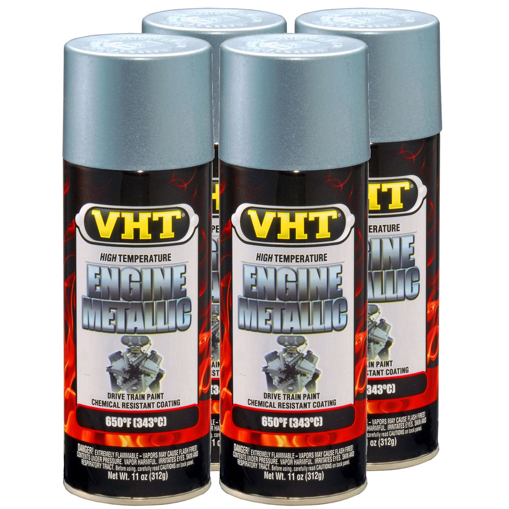 Photo for VHT Paint SP403(4-PACK); Engine Metallic 11.0 oz. Aerosol Titanium Silver Blue 650 deg. F Intermittent 