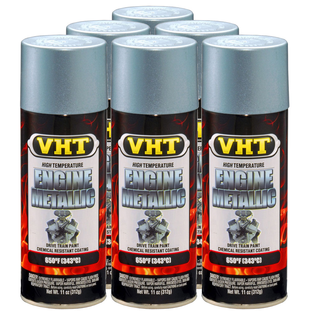 Photo for VHT Paint SP403(6-PACK); Engine Metallic 11.0 oz. Aerosol Titanium Silver Blue 650 deg. F Intermittent 