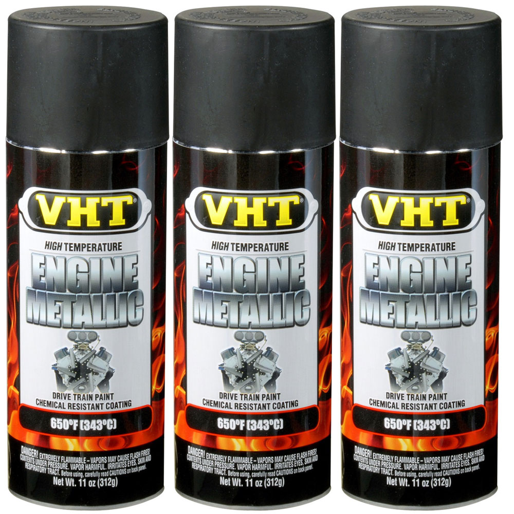 Photo for VHT Paint SP405(3-PACK); Engine Metallic 11.0 oz. Aerosol Black 650 deg. F Intermittent 