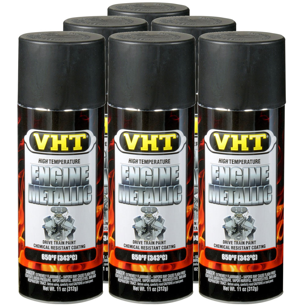Photo for VHT Paint SP405(6-PACK); Engine Metallic 11.0 oz. Aerosol Black 650 deg. F Intermittent 
