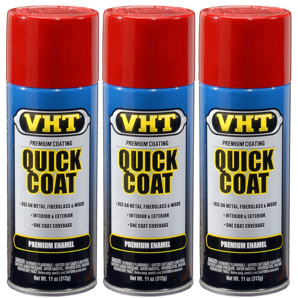 Photo for VHT Paint SP501(3-PACK); Quick Coat 11.0 oz. Aerosol Fire Red 