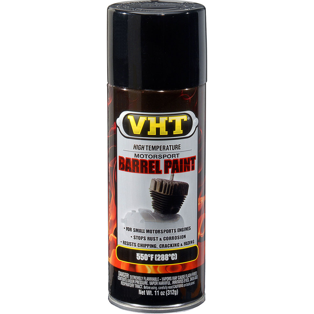 Photo for VHT Paint SP905; Motorsport Barrel Paint 11.0 oz. Aerosol Black 550 deg. F Intermittent 