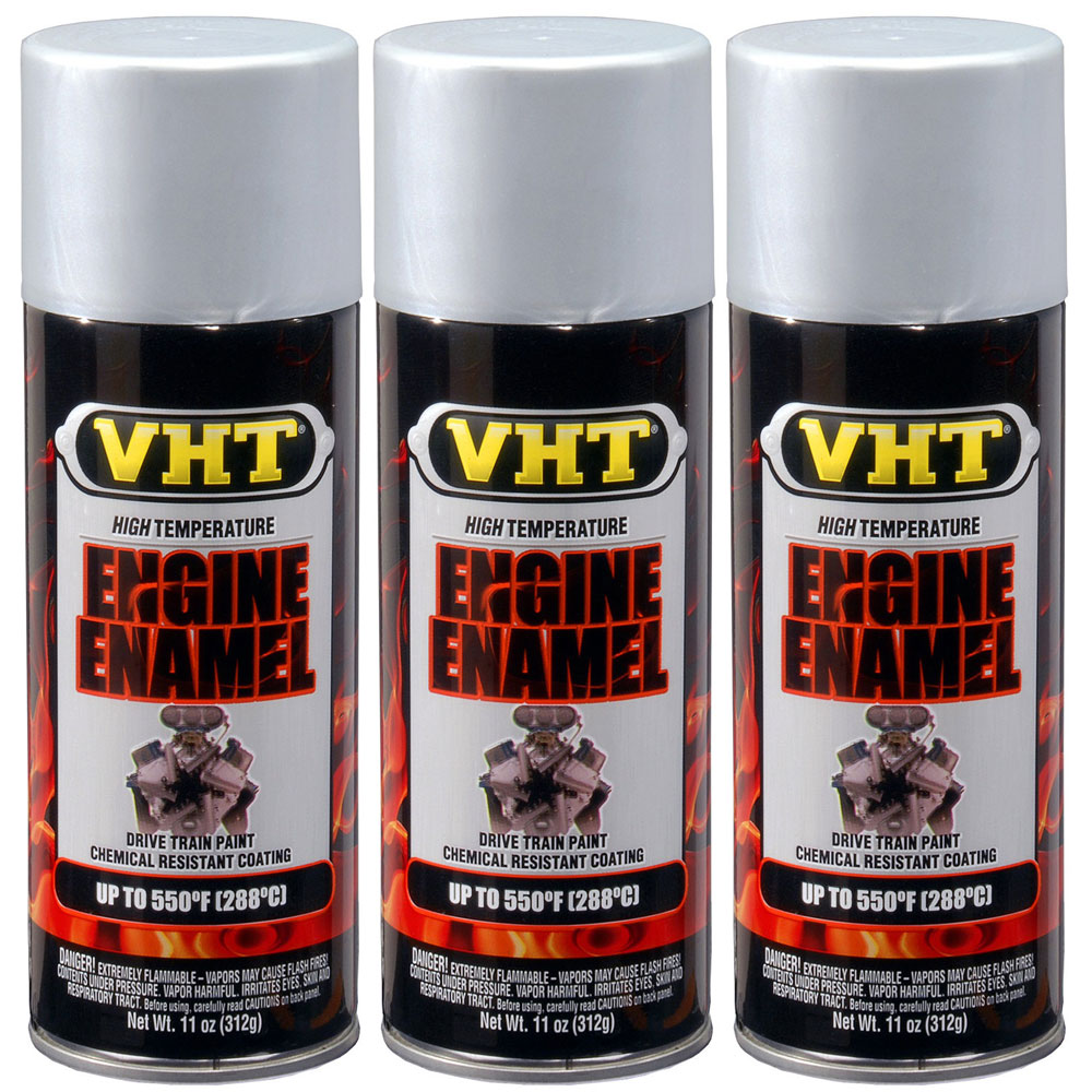 Photo for VHT High Temp Paint SP995(3-PACK); Engine Enamel NuCast 11.0 oz. Aerosol Nu Cast Aluminum 550 deg. F Intermittent 