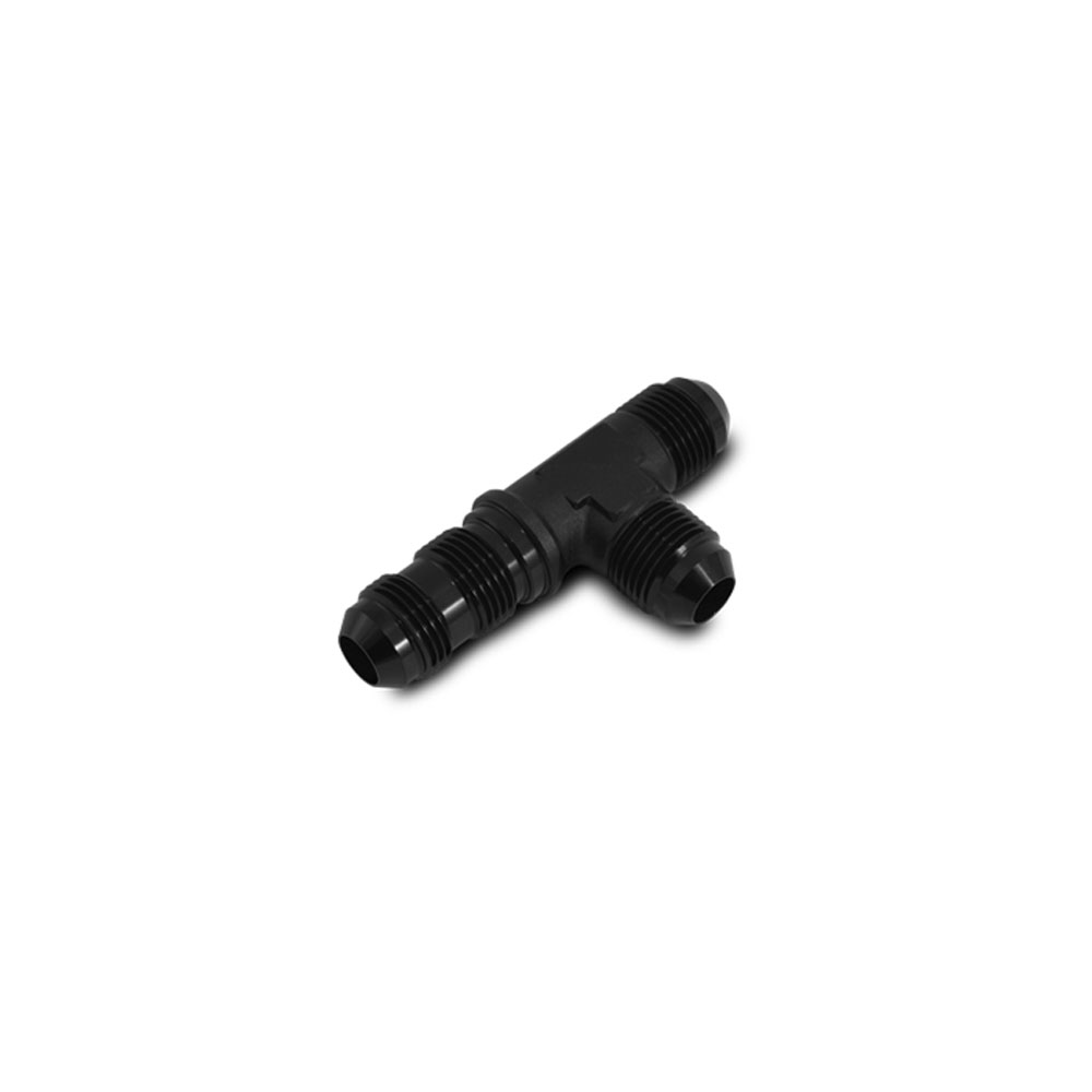 Vibrant AN Fitting 10625; AN to AN Bulkhead Tee on Run Black -04AN Male -04AN Male -04AN Male Tee 