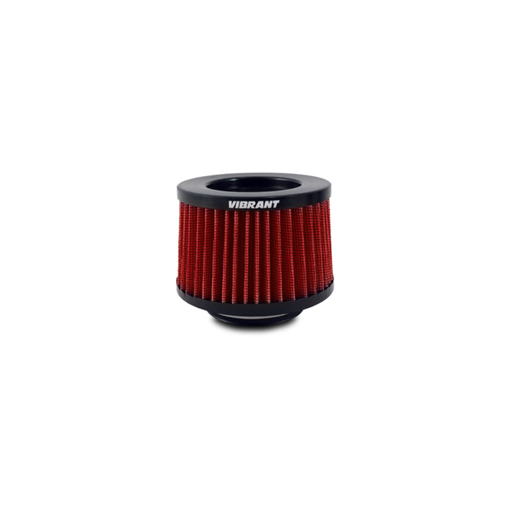 Vibrant Air Filter 10932; Shorty Classic Conical Oiled Red Cotton Gauze 4.375 in. 6.000 in. 