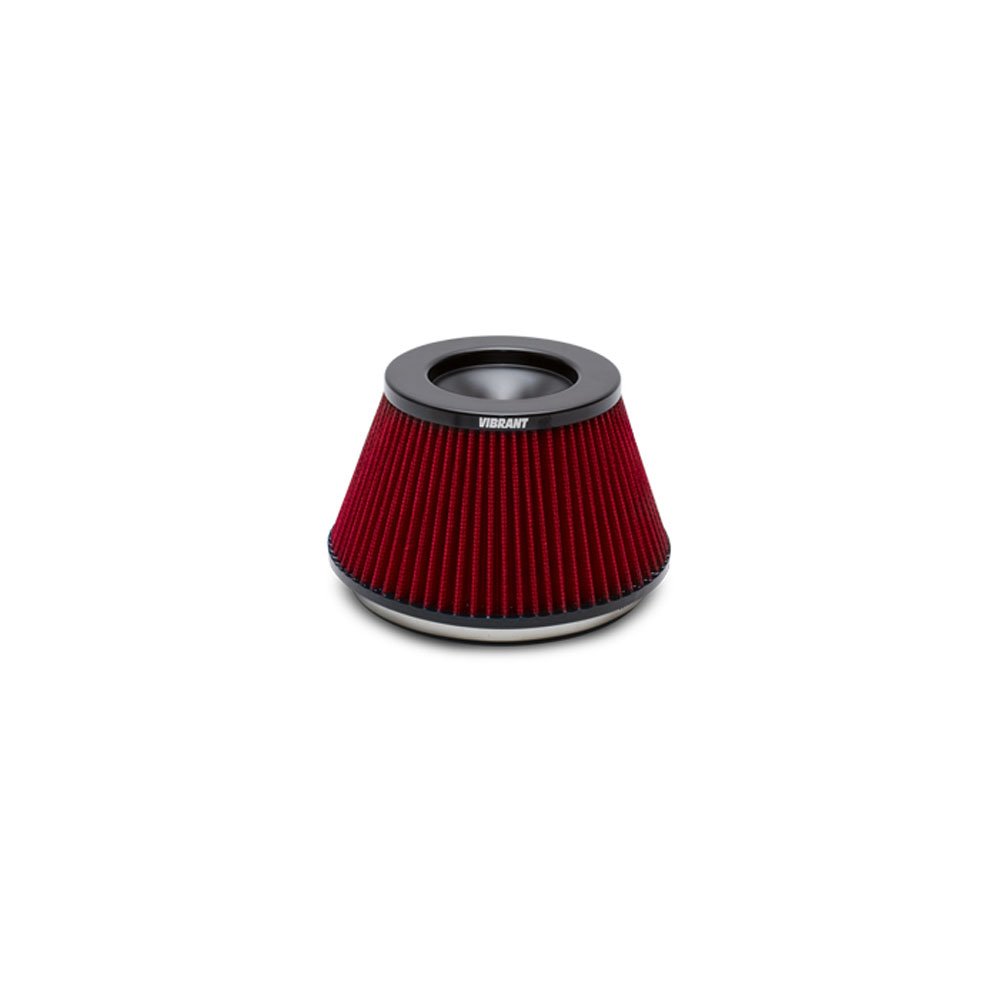 Vibrant Air Filter 10960; Classic Conical Oiled Red Cotton Gauze 5.375 in. 7.500 in. 