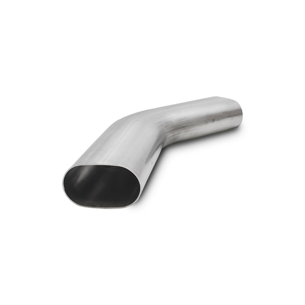 Vibrant Exhaust Pipe 13189; Mandrel Bend Oval 1.650 mm 3.000 in. (2.188 in. x 3.500 in.) 45 deg. Natural Stainless Steel 